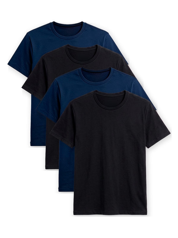 Kit 4 Camisas Básicas Essencial® - Azul / Preta