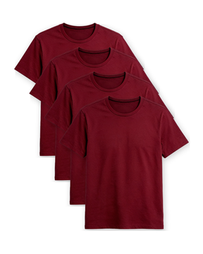Kit 4 Camisas Básicas Essencial® - Bordô