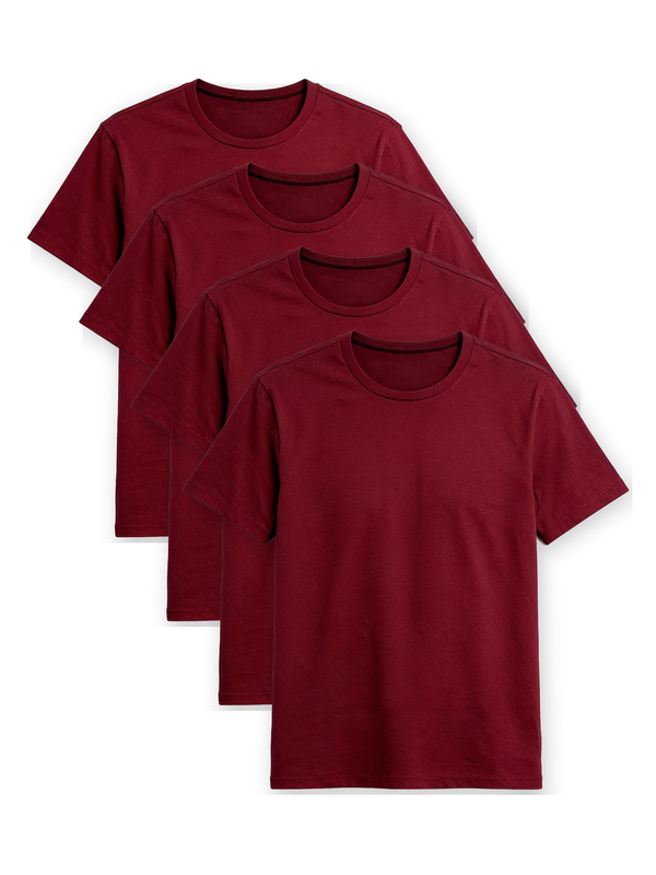 Kit 4 Camisas Básicas Essencial® - Bordô