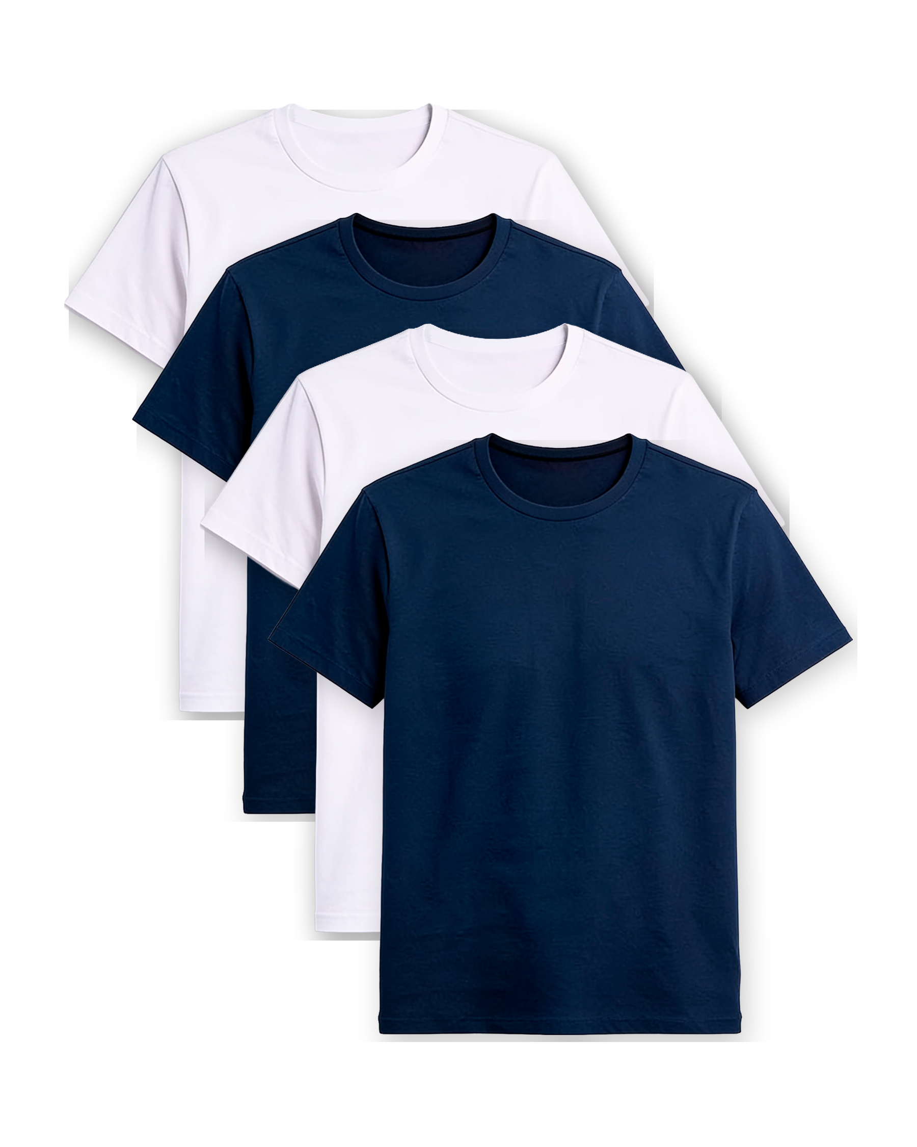 Kit 4 Camisas Básicas Essencial® - Branca / Azul