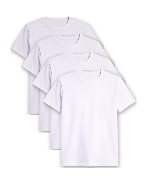 Kit 4 Camisas Básicas Essencial® - Branca